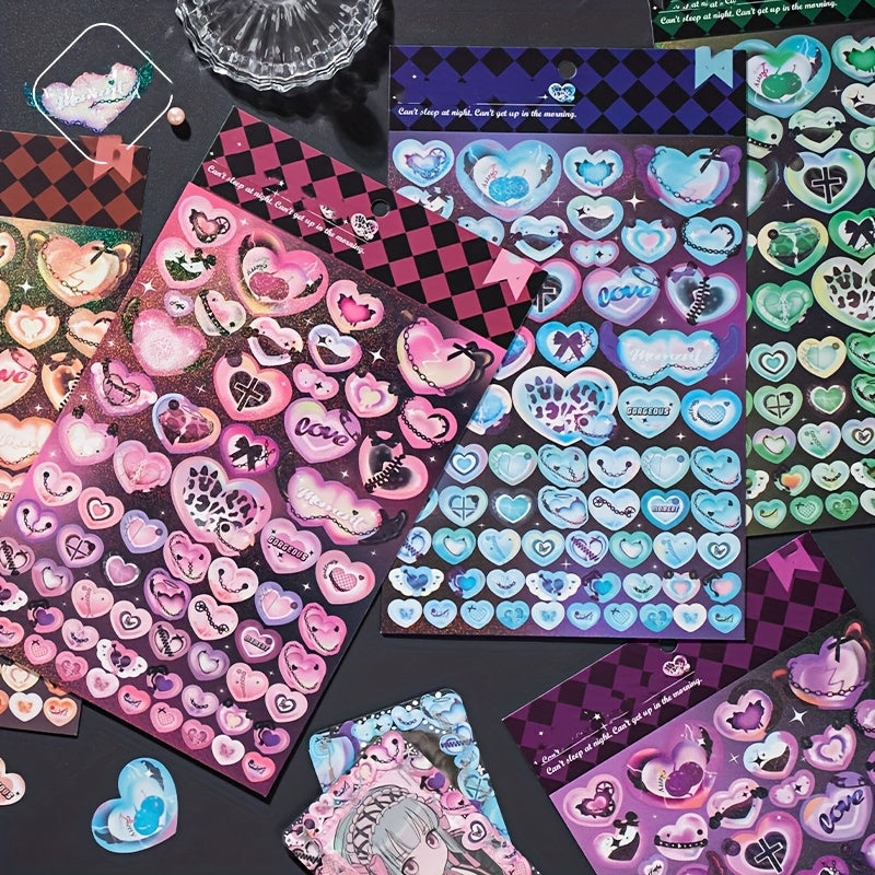 Heart Stickers Self Adhesive Scrapbook Decorations Pastel Love XOXO