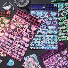 Heart Stickers Self Adhesive Scrapbook Decorations Pastel Love XOXO
