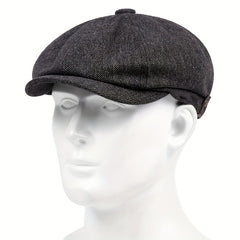 Men's Plaid Newsboy Hat Sunscreen Beret for Outdoor Use