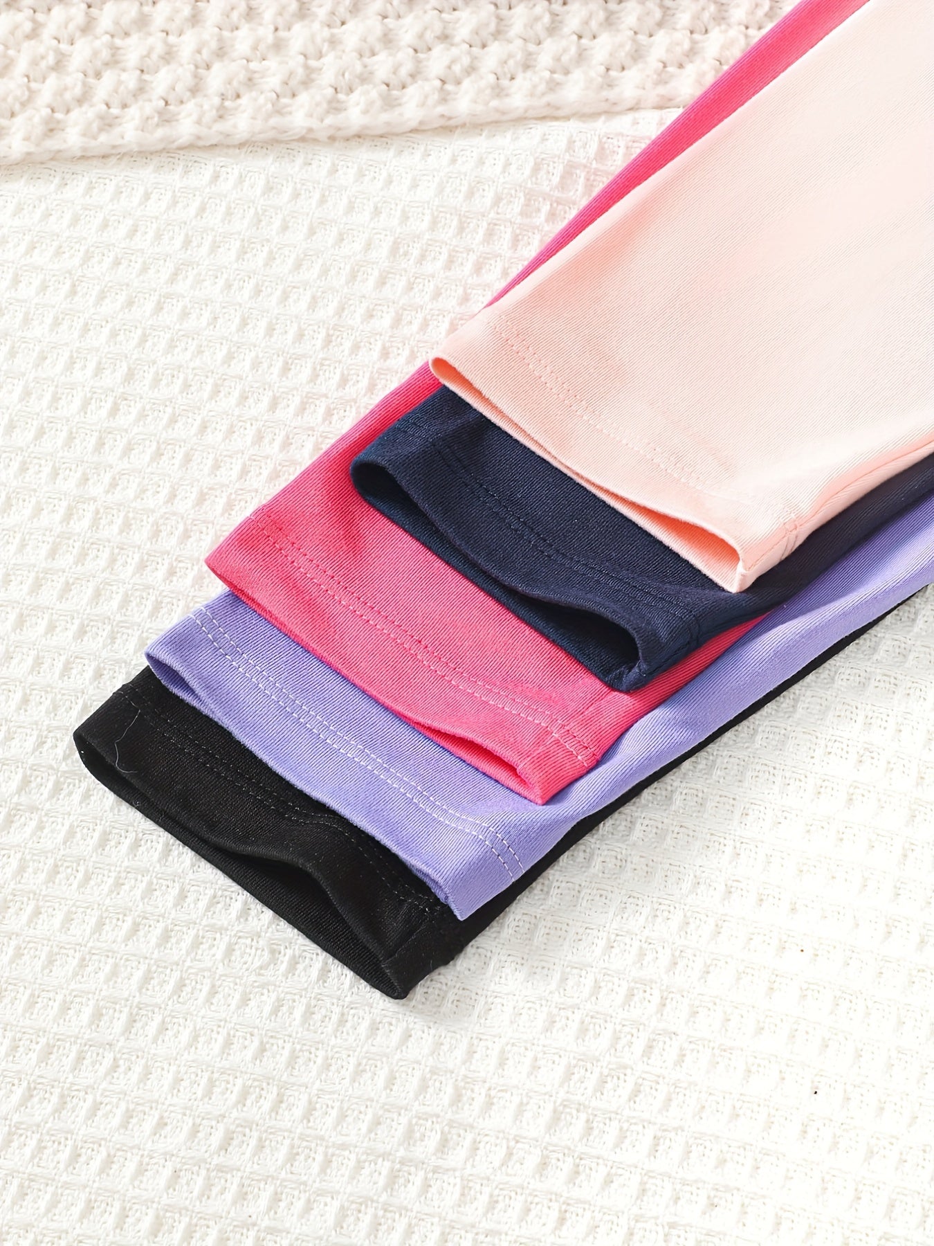 4pcs Girls' Skinny Leggings Set Stretch Ankle Length Kids Outfit