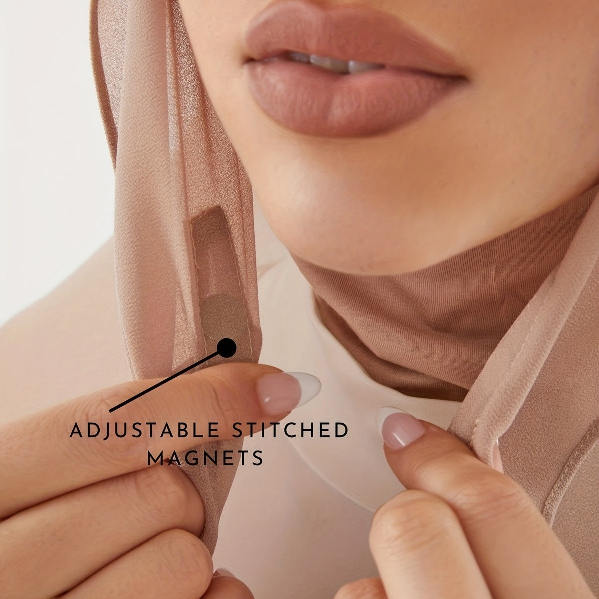 Chiffon Hijab Scarf with Magnet Buckle Ramadan Turban