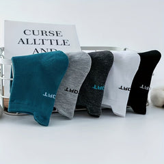 5 Pairs Men's Outdoor Crew Socks, All Seasons Comfortable Sports Stockings
