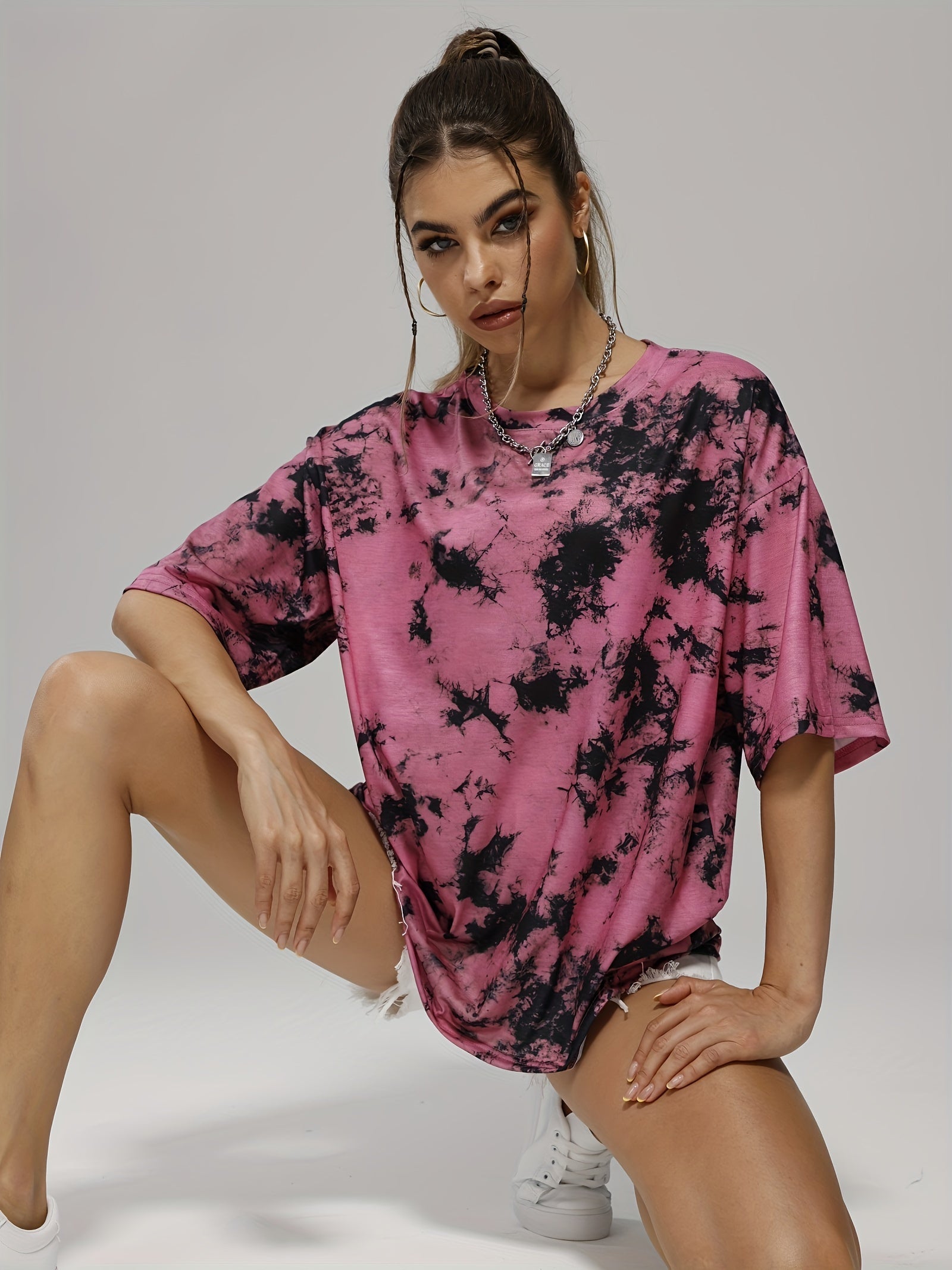 Gray Dry Sports T-shirt Crew Neck Short Sleeve Tee Women's Top
