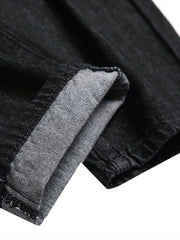 Men's Distressed Denim Pants Slim Fit Ripped Jeans
