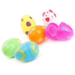 12pcs Printed Plastic Easter Eggs Fillable Basket Fillers