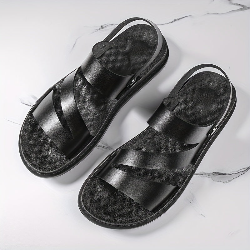 Men's Open Toe Cross Strap Sandals Anti-Skid Rubber Sole