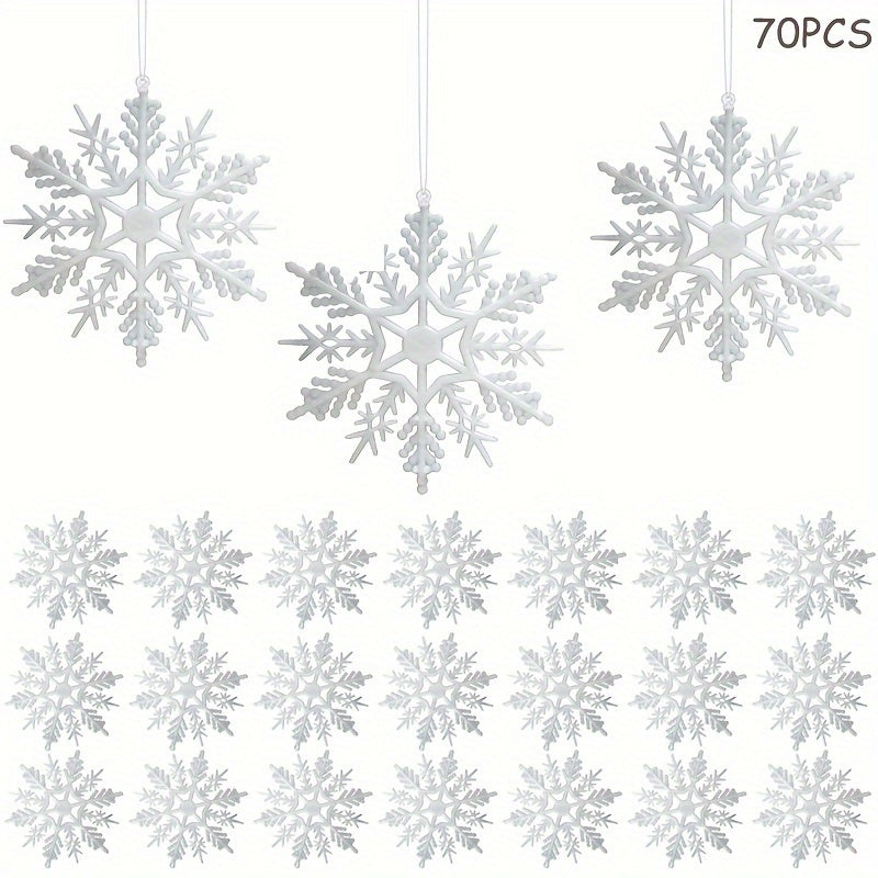 70pcs Christmas Snowflake Decorations for DIY Crafts