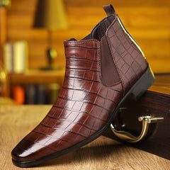 PLUS SIZE Men's Plaid Chelsea Boots Wear resistant Non Slip Boots