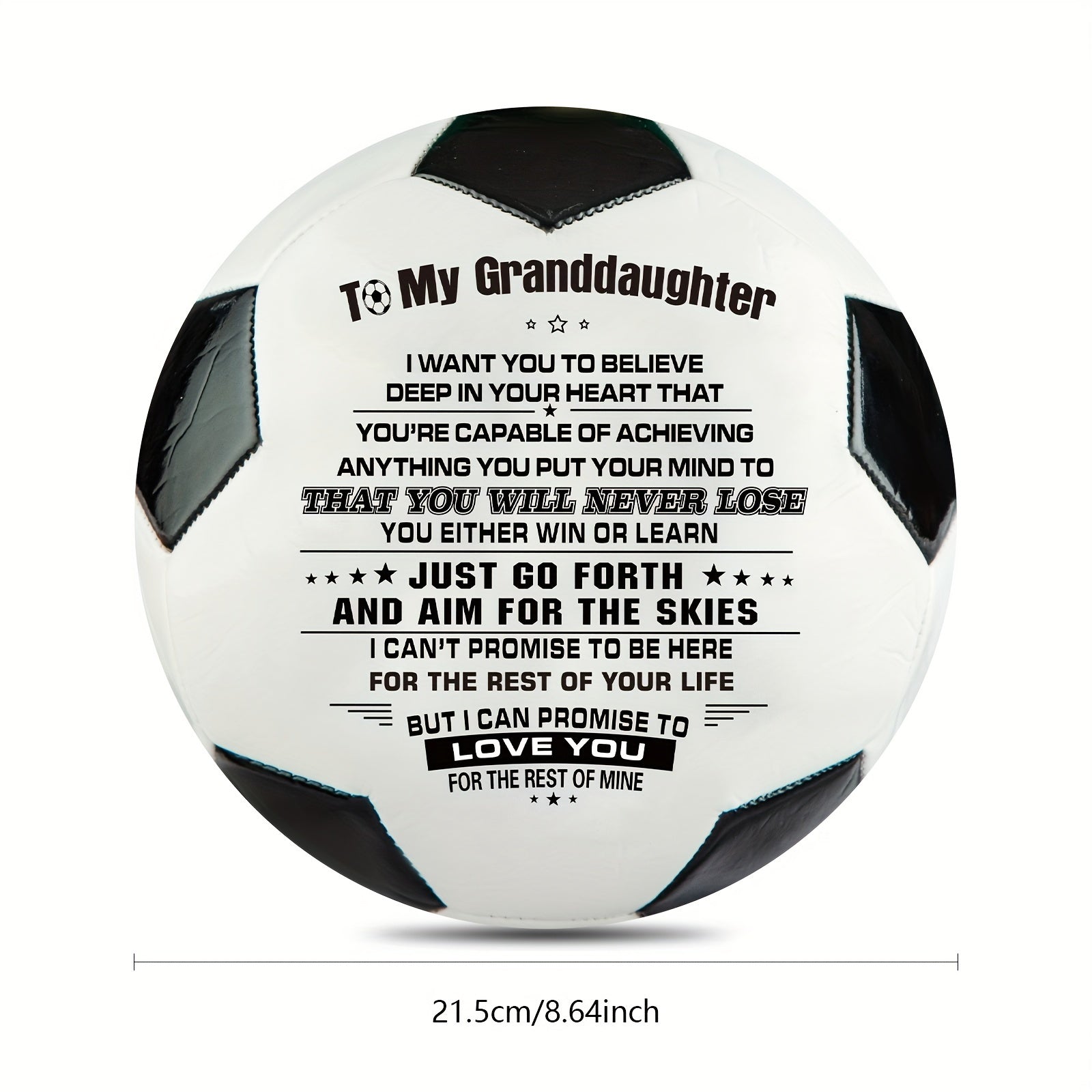 Soccer Ball Football To My Granddaughter Size 5 Anniversary Birthday Wedding Gra
