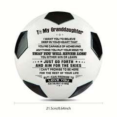 Soccer Ball Football To My Granddaughter Size 5 Anniversary Birthday Wedding Gra