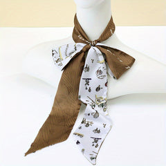 Ginkgo Leaf Balloon Print Neckerchief Casual Skinny Scarf