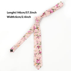 Men's Floral Print Tie Necktie for Wedding Groom Party