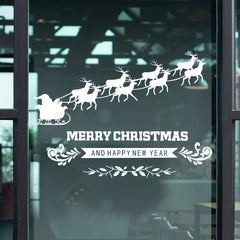 Christmas Theme Window Stickers Elk Removable Vinyl Wall Decor