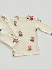 Boys Lemon Print 2pcs Pajamas Set Long Sleeve Top & Pants