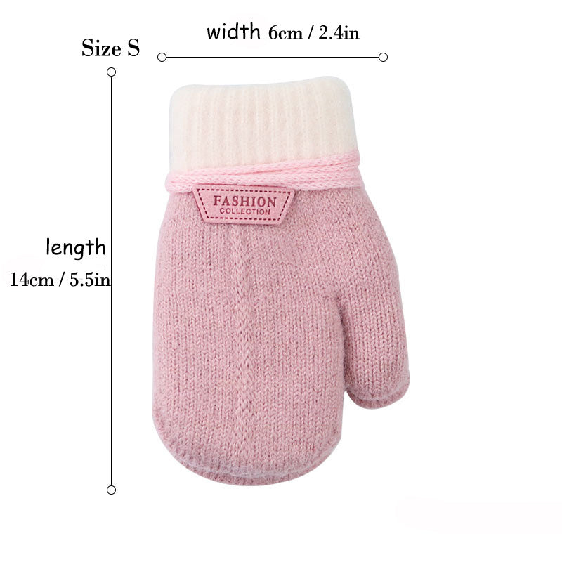 Kids Winter Warm Gloves - Solid Thickened Gloves