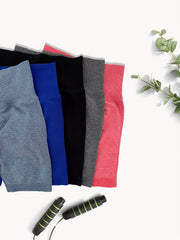 5pcs High Waisted Yoga Shorts for Women Solid Sports Activewear