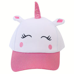 Unicorn Pattern Casual Baseball Cap for Girls 3-6 Years