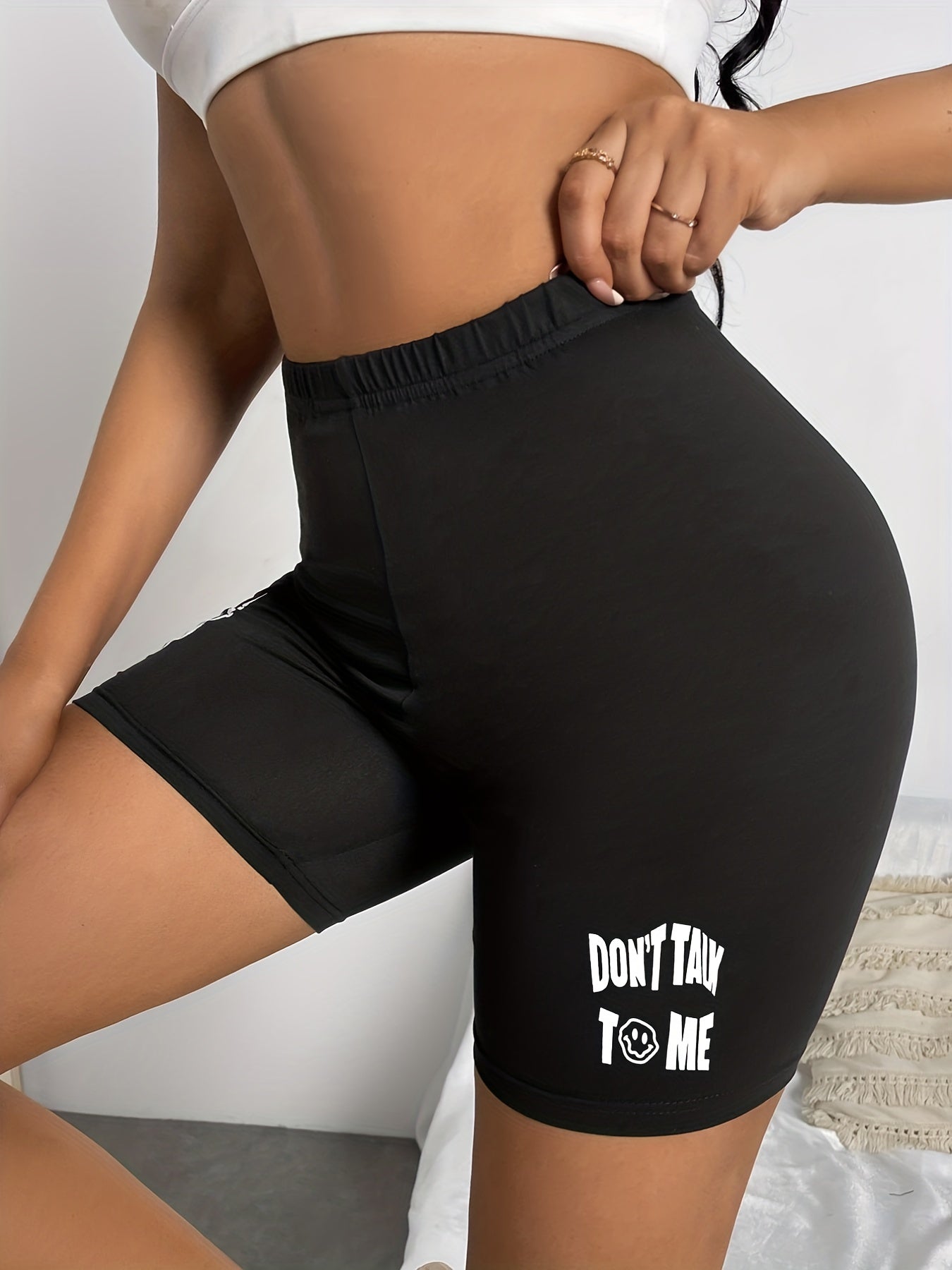 Casual Elastic Waist Workout Shorts for Women