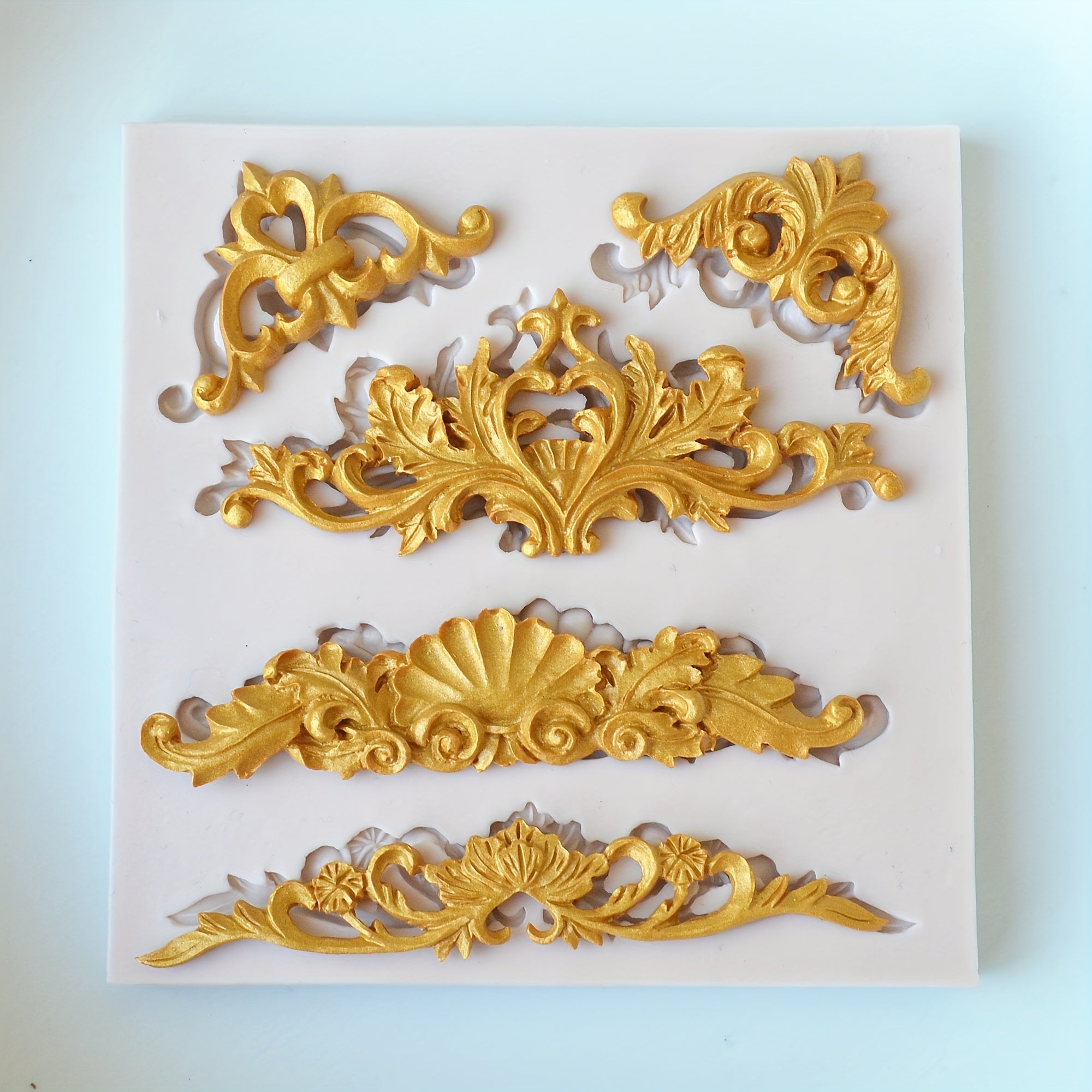 Baroque Scroll Chocolate Mold for Cake Decorating DIY Baking Kitchen Gadgets