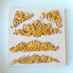 Baroque Scroll Chocolate Mold for Cake Decorating DIY Baking Kitchen Gadgets