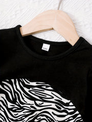 Zebre Striped Dress Long Sleeve Kids Clothing Spring Fall