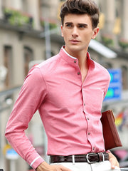 Men's Vintage Style Button Up Shirt for Business Occasion