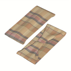 Vintage Plaid Headband Beige Checkered Pattern