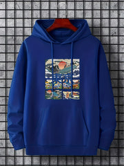 Tokyo Print Hoodies For Men Graphic Sweatshirt With Kangaroo Pocket