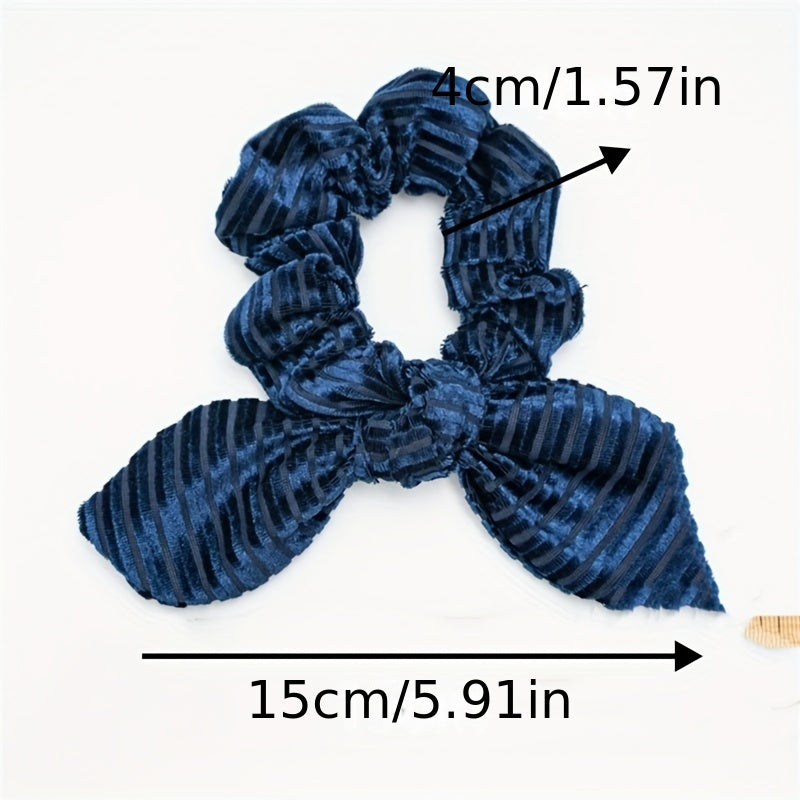 Velvet Scrunchies Women Rabbit Ear Knot Hair Tie Elastic Band