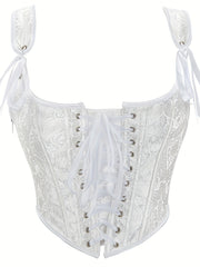 Lace Up Body Shaper Corset Zip Tank Tummy Control