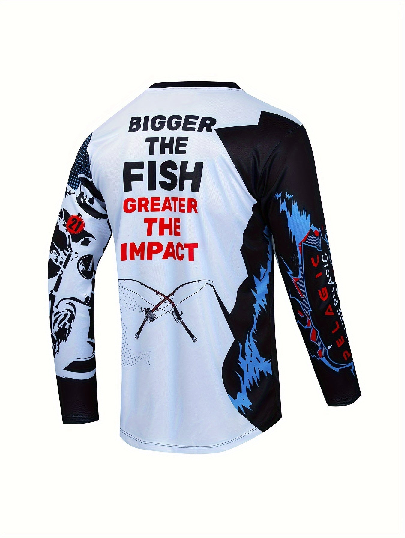 Men's Fish Pattern Cycling Shirt Active Long Sleeve Top