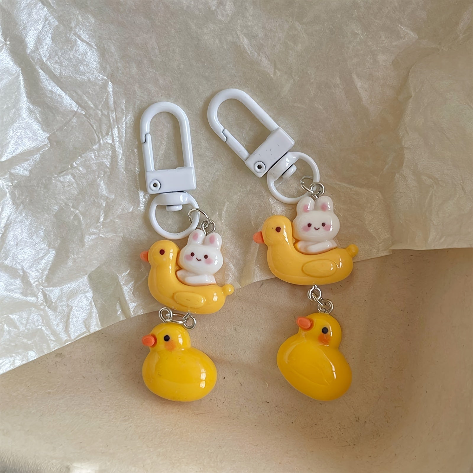 Duck Boat Rabbit Keychain Backpack Bag Purse Hanging Pendant Keyring