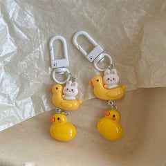 Duck Boat Rabbit Keychain Backpack Bag Purse Hanging Pendant Keyring