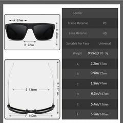 Men's Square Polarized Sunglasses UV400 Goggles