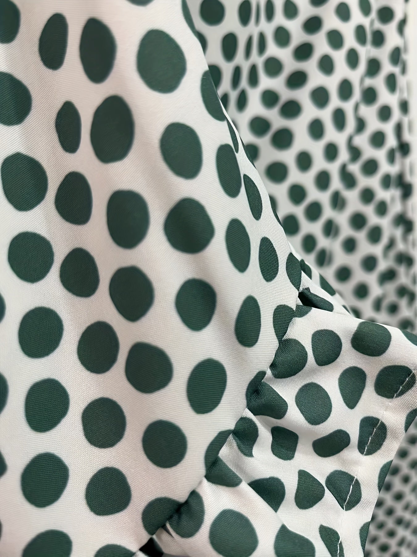 Polka Dot Matching Two piece Set Casual Ruffle Trim Blouse & Loose Pants