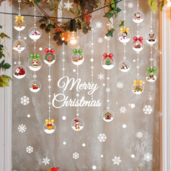 Christmas Tree Snowflake Glass Sticker - Bedroom Furniture Decor