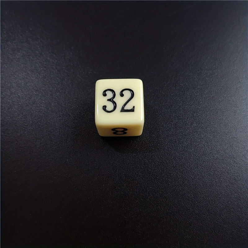 10pcs 16mm Yellow Right Angle Acrylic Number Dice Set