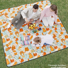 Waterproof Sandproof Mat Cartoon Animals - Outdoor Beach Camping Hiking