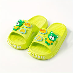 Boys Cartoon Bear Open Toe Slippers Non Slip Lightweight Indoor Shower Pool