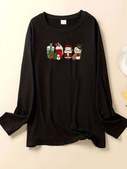 Christmas Drinks Print Long Sleeve Lounge Top