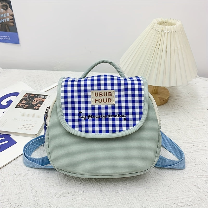 Embroidered Small Canvas Block Backpack for Girls