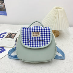 Embroidered Small Canvas Block Backpack for Girls