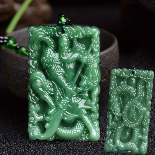 Retro Pendant Necklace Double sided Engraving Figure Totem Pendant