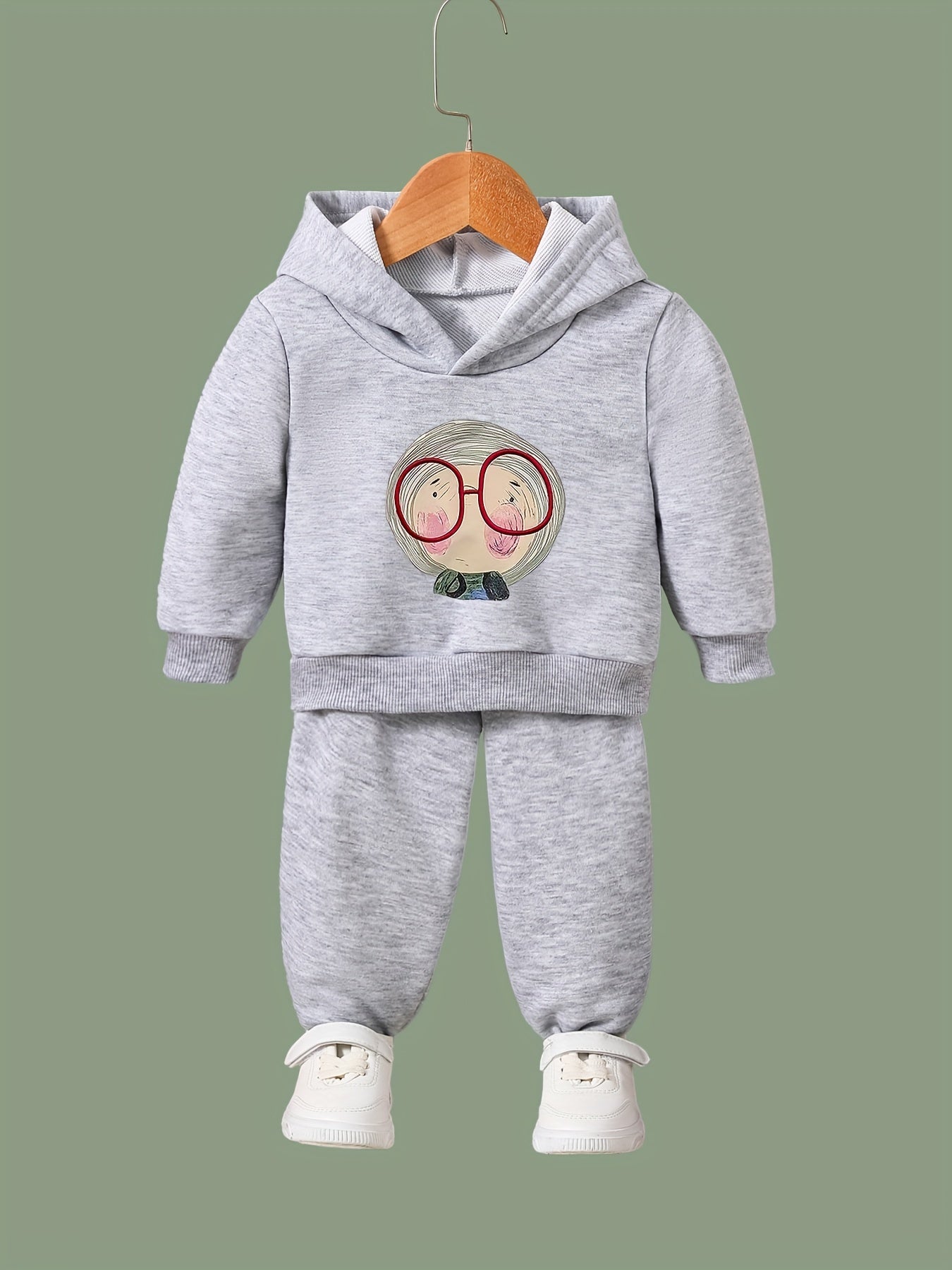 Granny Pattern 2pcs Activewear Sets Girls Comfy Outfits For Sports