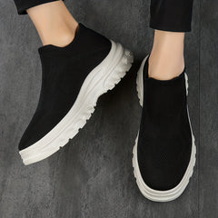 Men's Casual Slip On Woven Sneakers Breathable Non Slip Sneakers