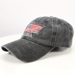 Men's American Flag Washed Baseball Cap Trucker Caps