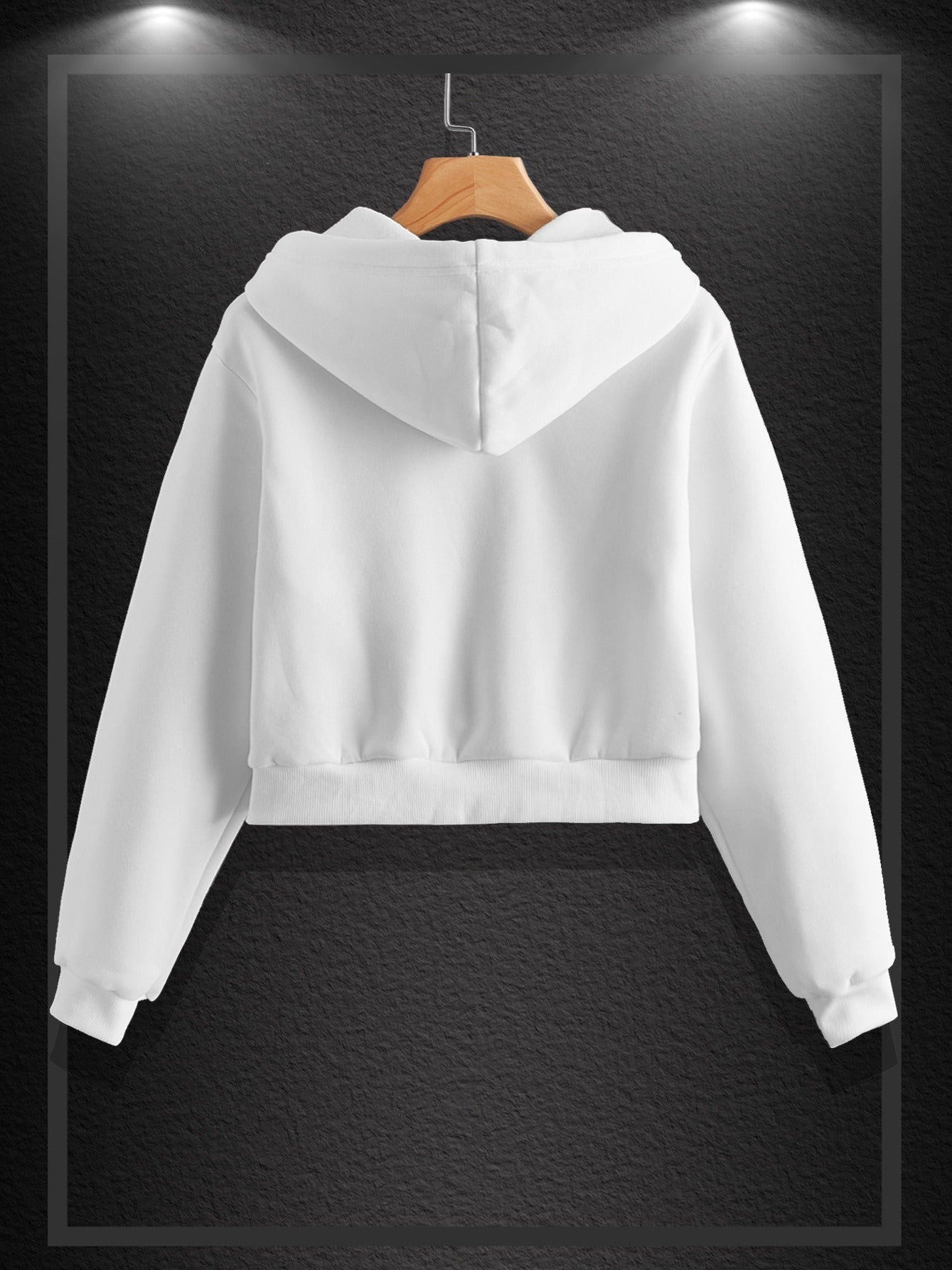 Women's Solid Zip Up Hoodie Drawstring Sweatshirt