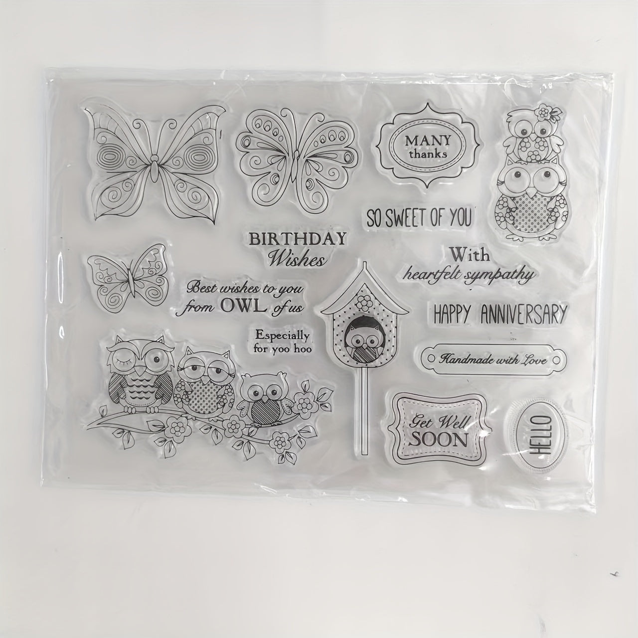 Owl Fox Background Clear Stamps for Card Making DIY Scrapbooking