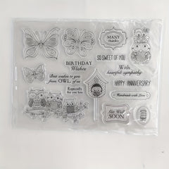 Owl Fox Background Clear Stamps for Card Making DIY Scrapbooking