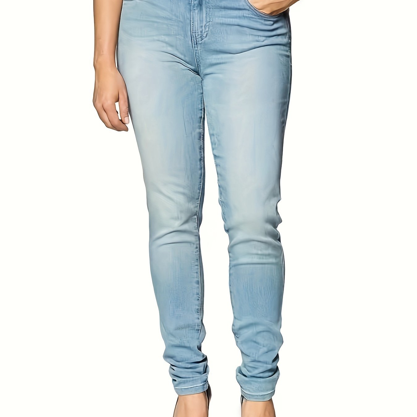Women's Plus Washed High Rise Stretch Jeans